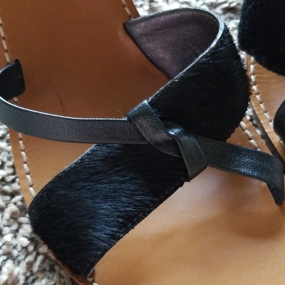 Cole Haan Black Wedge Heel Sandal 9B - Picture 2 of 7